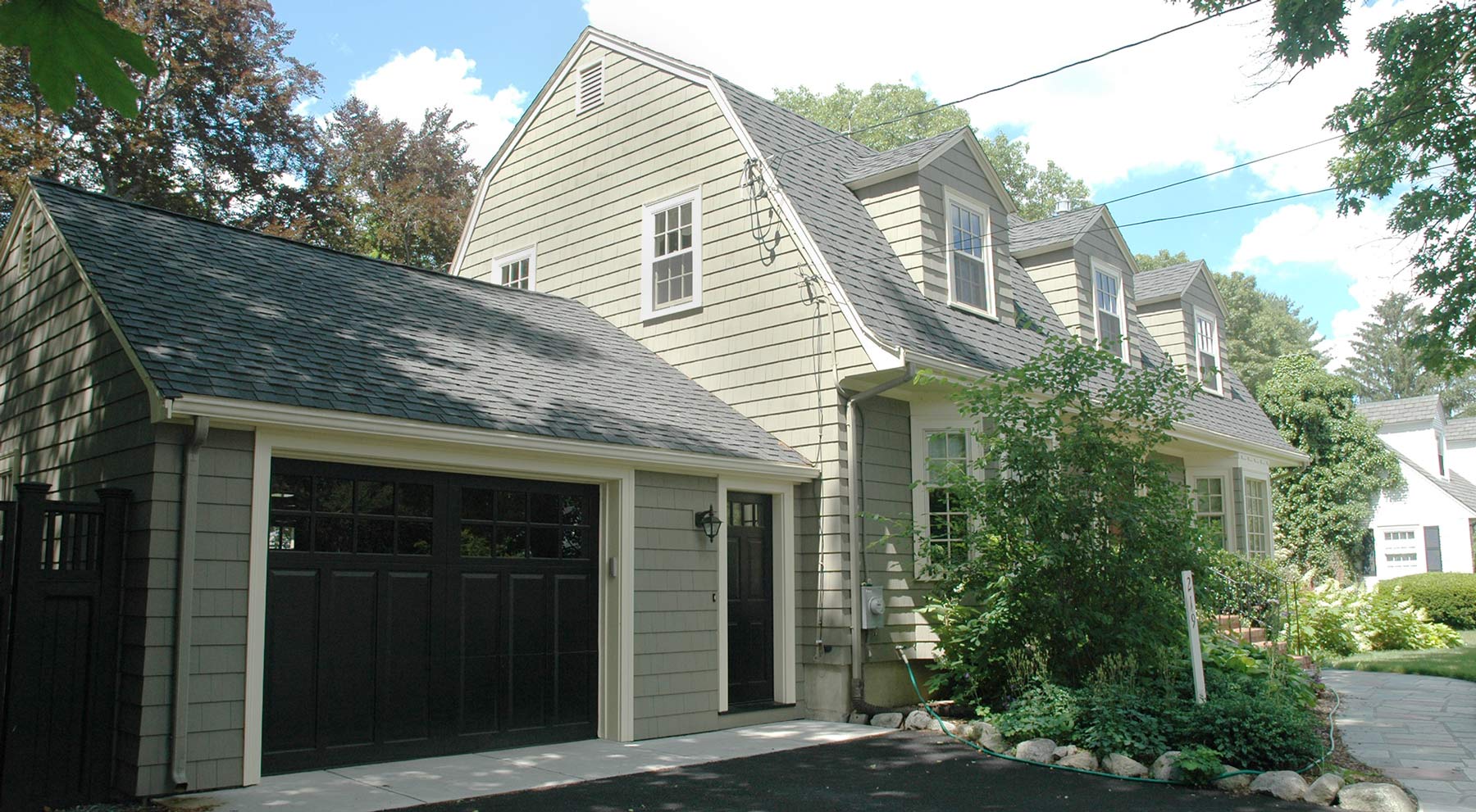 dedham MA colonial house deck addition, backyard